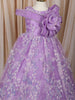 Soft Lavender Butterfly Sequins and Glitter Embroidered Design Net Kids Gown