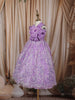 Soft Lavender Butterfly Sequins and Glitter Embroidered Design Net Kids Gown
