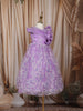 Soft Lavender Butterfly Sequins and Glitter Embroidered Design Net Kids Gown