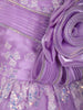 Soft Lavender Butterfly Sequins and Glitter Embroidered Design Net Kids Gown
