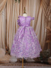 Soft Lavender Butterfly Sequins and Glitter Embroidered Design Net Kids Gown