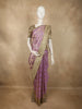 Soft Lavender Diagonal Pattern Zari Woven Design Pure Kanchipuram Silk Saree with Contrast Zari Border