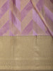 Soft Lavender Diagonal Pattern Zari Woven Design Pure Kanchipuram Silk Saree with Contrast Zari Border