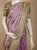 Soft Lavender Diagonal Pattern Zari Woven Design Pure Kanchipuram Silk Saree with Contrast Zari Border
