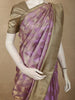 Soft Lavender Diagonal Pattern Zari Woven Design Pure Kanchipuram Silk Saree with Contrast Zari Border