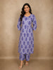 Soft Lavender Floral Printed Design Cotton Salwar Suit