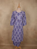 Soft Lavender Floral Printed Design Cotton Salwar Suit