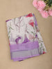 Soft Lavender Floral Printed Design Linen Cotton Casual Wear Saree