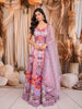 Soft Lavender Floral Printed and Stone Embellished Design Tussar Silk Fancy Lehenga with Matching Dupatta