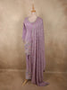 Soft Lavender Floral Sequins and Beads Embroidered Design Satin Palazzo Suit with Dupatta