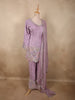 Soft Lavender Floral Sequins and Beads Embroidered Design Satin Palazzo Suit with Dupatta