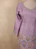 Soft Lavender Floral Sequins and Beads Embroidered Design Satin Palazzo Suit with Dupatta