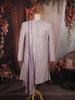 Soft Lavender Floral Vine Thread Embroidered Design Jacquard Sherwani Suit with Dupatta