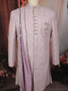 Soft Lavender Floral Vine Thread Embroidered Design Jacquard Sherwani Suit with Dupatta