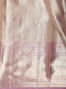 Soft Lavender Geometric Zari Woven Design Pure Kanchipuram Tissue Silk Saree with Peacock Zari Border