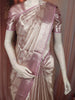 Soft Lavender Geometric Zari Woven Design Pure Kanchipuram Tissue Silk Saree with Peacock Zari Border