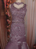 Soft Lavender Heavy Sequins and Beads Embroidered Net Mermaid Lehenga with Choker Dupatta