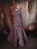 Soft Lavender Heavy Sequins and Beads Embroidered Net Mermaid Lehenga with Choker Dupatta