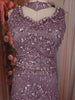 Soft Lavender Heavy Sequins and Beads Embroidered Net Mermaid Lehenga with Choker Dupatta