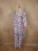 Soft Lavender Lilac Floral Printed Design Cotton Co-ord Set