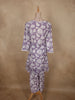 Soft Lavender Lilac Floral Printed Design Cotton Co-ord Set