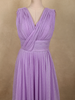 Soft Lavender Lilac Solid Design Shimmer Pleated Party Wear Gown