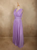 Soft Lavender Lilac Solid Design Shimmer Pleated Party Wear Gown