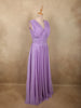 Soft Lavender Lilac Solid Design Shimmer Pleated Party Wear Gown