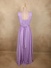 Soft Lavender Lilac Solid Design Shimmer Pleated Party Wear Gown