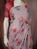Soft Lavender Pink Floral Vine Sequins Embroidered Design Chiffon Fancy Saree with Lace Border