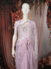 Soft Lavender Pink Floral Vine Sequins and Beads Embroidered Design Organza Party Wear Saree with Scalloped Border