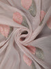 Soft Lavender Pink Leaf Butta Glitter Embellished Design Chiffon Fancy Saree with Lace Border