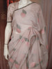 Soft Lavender Pink Leaf Butta Glitter Embellished Design Chiffon Fancy Saree with Lace Border