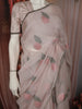 Soft Lavender Pink Leaf Butta Glitter Embellished Design Chiffon Fancy Saree with Lace Border