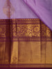 Soft Lavender Purple Floral Butta Zari Woven Design Pure Kanchipuram Silk Saree with Contrast Zari Border