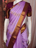 Soft Lavender Purple Floral Butta Zari Woven Design Pure Kanchipuram Silk Saree with Contrast Zari Border