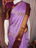 Soft Lavender Purple Floral Butta Zari Woven Design Pure Kanchipuram Silk Saree with Contrast Zari Border