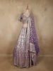 Soft Lavender Purple Floral Sequins and Beads Embroidered Design Banarasi Silk Bridal Lehenga with Designer Dupatta