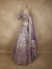 Soft Lavender Purple Floral Sequins and Beads Embroidered Design Banarasi Silk Bridal Lehenga with Designer Dupatta