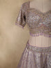 Soft Lavender Purple Floral Sequins and Beads Embroidered Design Banarasi Silk Bridal Lehenga with Designer Dupatta