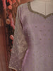 Soft Lavender Stone embellished Design Tissue Silk Straight Cut Salwar Suit with Dupatta