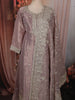 Soft Lilac Floral Sequins and Zari Embroidered Design Tissue Silk Straight Cut Salwar Suit with Dupatta