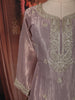 Soft Lilac Floral Sequins and Zari Embroidered Design Tissue Silk Straight Cut Salwar Suit with Dupatta
