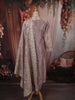 Soft Lilac Floral Sequins and Zari Embroidered Design Tissue Silk Straight Cut Salwar Suit with Dupatta
