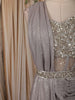 Soft Lilac Heavy Sequins Embroidered Design Shimmer Ready To Wear Saree with Designer Blouse with Hip Belt