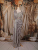 Soft Lilac Heavy Sequins Embroidered Design Shimmer Ready To Wear Saree with Designer Blouse with Hip Belt
