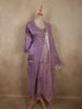 Soft Lilac Lavender Floral Beads Embroidered Design Organza Palazzo Suit