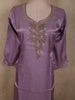 Soft Lilac Lavender Floral Beads Embroidered Design Organza Palazzo Suit