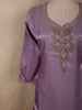 Soft Lilac Lavender Floral Beads Embroidered Design Organza Palazzo Suit