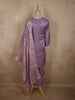 Soft Lilac Lavender Floral Beads Embroidered Design Organza Palazzo Suit